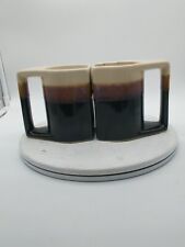 Rodolfo Padilla signed drip glazed set of 2 coffee mug beautiful set of mugs picture