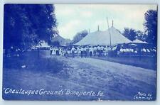 Bonaparte Iowa IA Postcard Chautauqua Grounds Scenic View 1913 Antique Trees picture