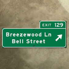 Wisconsin Interstate US 41 exit 129 Breezewood Ln. Bell Street sign Neenah 24x10 picture