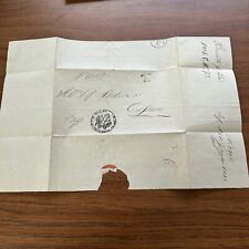 Antique 1855 Milan Milano Italy Stampless Letter w Official City Seal History picture