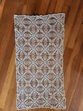 VTG Beige Cotton Table Topper Cloth Placemat Lace Doily Crochet Pattern  14