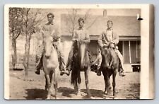 RPPC Men on Horses in Front of House AZO 1904-1918 ANTIQUE Postcard 1503 picture