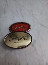 Vtg Brandle & Smith Mellomints 10 Cent Oval Orange Candy Tin.  USA picture