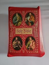 1955 Vintage Holy Bible The Holy Angels Edition Red Leather Excellent Condition  picture