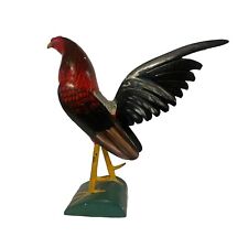 Fighting Rooster Hand Carved  . Vintage  picture