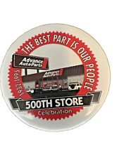 Vintage 1995 Advance Auto Parts Lapel Pin 3” Button 500th Store Celebration picture