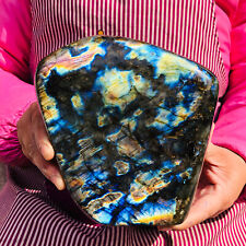 6.4LB Natural Labradorite Blue Quartz Crystal Polished Healing Sample 591 picture