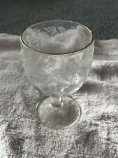 ANTIQUE VICTORIAN EARLY GLASS GOBLET CHALICE WITH FLORAL DECORATION picture