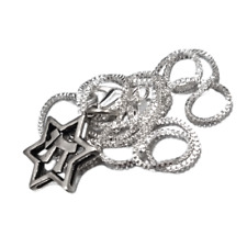 Star of David Chai Necklace Jewish Pendant Silver 925 Signed Judaica Hebrew Hai picture