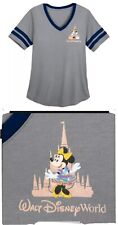 NWT Walt Disney World 50th Anniversary Minnie Mouse V-Neck Castle T-Shirt Tee M picture