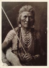 WOLF Medicine Man Fox Clan Warrior Curtis 1908 Photo Reprint Vintage Postcard picture