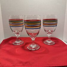 Libbey Glass Mambo Stemware 3 Wine Water Goblets Coordinates with Fiesta USA picture