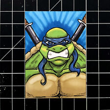 1 of 1 Extremely Rare Sketch Card of TMNT Leonardo by Dante H Guerra Very Hot picture