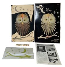 Vintage 1970s Hazel's Kaboodles Owl Dimensional String Art Partially Complete picture
