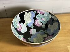 Vintage Chinese Hand Painted Floral 10” Decorative Bowl picture