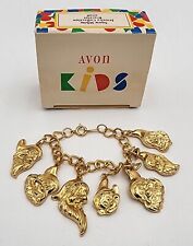 Vintage Seven Dwarf Charm Bracelet Gold Tone Dwarfs Name On Back 6.75