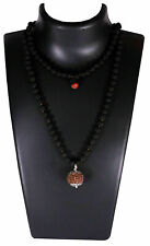 5 Mukhi Nepali Rudraksha 108+1 Beads Pure Silver Cap + Lab Certified picture