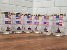 Set Of 6 Vintage Patriotic American Flag Peace Drinking Glasses picture