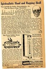 1933 small Print Ad of Spiritualistic Hand & Rapping Spirit Skull picture