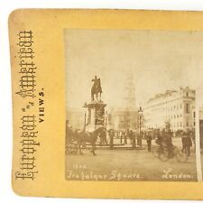 Trafalgar Square Central London Stereoview c1890 Westminster Plaza England A1956 picture