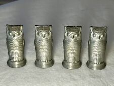 RARE GORHAM FIGURAL OWLS~4 OWL SALT&PEPPER SHAKERS~DAVID ANDERSEN DESIGN picture