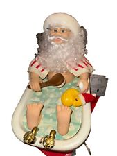 Vintage 1995 Telco Motionette Rub A Dub Christmas Santa Claus in Bathtub picture