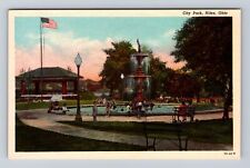 Niles OH-Ohio, City Park, Fountain, Antique Vintage Souvenir Postcard picture