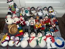 Vintage Christmas Snowman Nutcracker Decor, Huge Retro Holiday Display lot picture