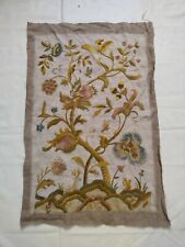 antique fabulous Jacobean Crewel embroidery needlework textile panel item1062 picture