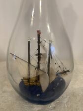 Vntg Ship In A Bottle Handmade Clipper Ship In Tall Bottle RARE See All Photos picture