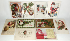 Christmas Post Card Lot Of 10 Edwardian Era Holiday Greetings picture