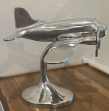 Vintage Art Deco aluminum Metal Prop Airplane Desk Model 13’ Wing Span sculpture picture
