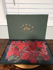 Vintage Jason 4 Placemats Cork Backing New Zealand Made Poinsettias 17x11 picture