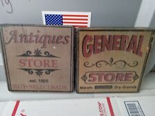 Lot Of 2 Antique Vintage General Store Advertising Signs Rare 6x6