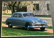 Vintage Continental Postcard - Blue 1949 Kaiser Traveler Sedan - FLAWLESS picture