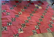 Vintage Antique Patchwork Quilt Top, Early Calico Prints, Pink, Multi, Log Patch picture