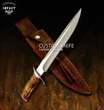 IMPACT CUTLERY HANDMADE HUNTING BOWIE KNIFE CAMEL BONE HANDLE- 1724 picture
