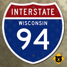 Wisconsin Interstate 94 highway route sign 1957 Milwaukee Madison 12x12 picture