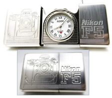 Nikon F5 Camera Time Tank Zippo Pocket Clock Watch running 1995 Rare picture