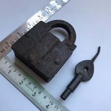 1850's Iron padlock or lock with SCREW TYPE nice shape, Trick or puzzle. picture