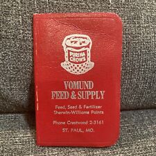 1957 PURINA Vomund Feed & Supply St. Paul Missouri Vintage Travel Log Memo Book picture