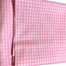 Vintage Cotton Fabric Gingham Check Light Pink 1/8” Block 1 yard X 45 Inches picture