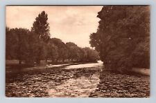 Warwick England, Scenic The River Avon At Guys Cliff, Antique Vintage Postcard picture
