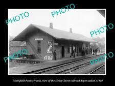 OLD 8x6 HISTORIC PHOTO OF MANSFIELD PENNSYLVANIA THE RAILROAD DEPOT c1910 picture