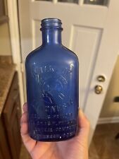 Cobalt Blue Glass Bottle PHILLIPS MILK OF MAGNESIA Vintage Antique USA Embossed picture
