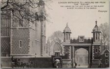 c1910s LONDON, England Postcard Entrance to LINCOLN'S INN from the Fields Unused picture