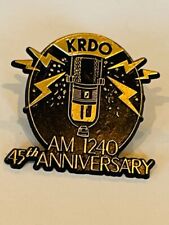 Button pinback pin vtg advertising KRDO radio station AM 45th anniversary 1240 picture