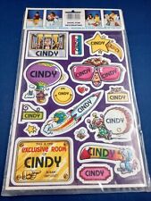 Vtg 80's  CINDY  Celebrity Stickers Sealed Mark I Name Pack Assorted Themes *527 picture