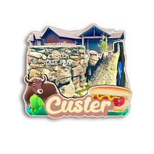 Custer South Dakota USA Refrigerator magnet 3D travel souvenirs wood craft picture