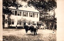 RPPC Postcard Man with Pair of Yoked Oxen Farm House c.1904-1920s          12524 picture